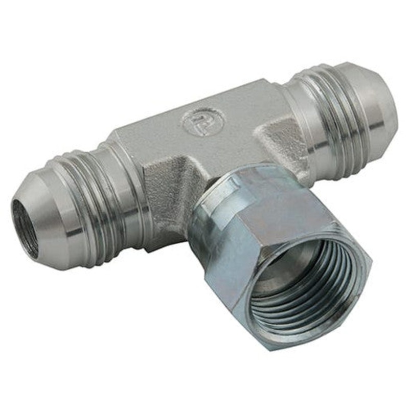 Parker 6S6MXS Triple-Lok 9/16 JIC Male x 9/16 JIC Male x 9/16 UNF Female Swivel On The Branch Tee