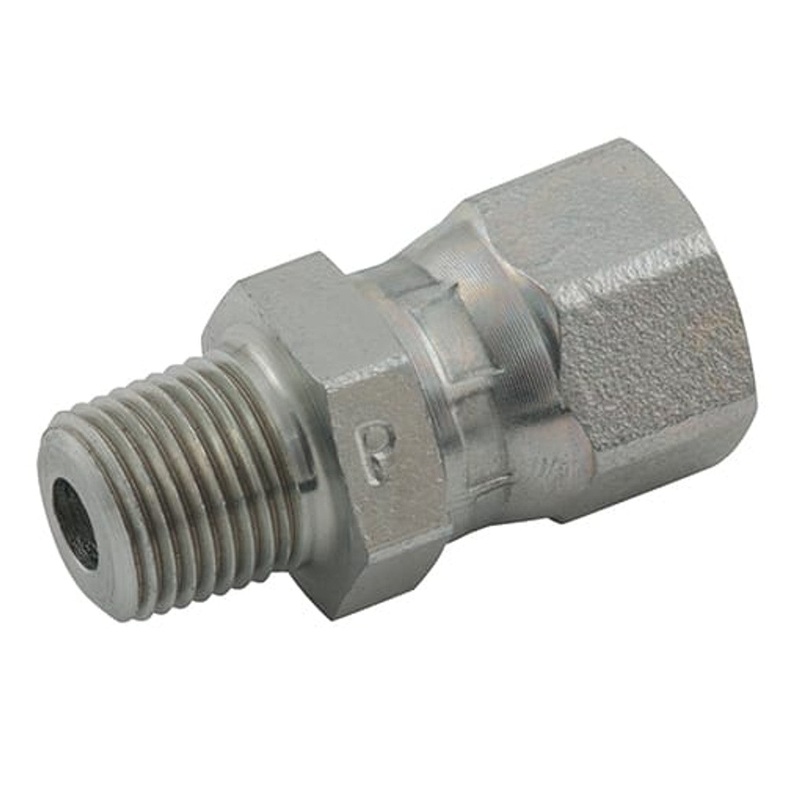 Parker 8F63MXS Triple-Lok 3/8 BSPT Male x 3/4 UNF Female Swivel