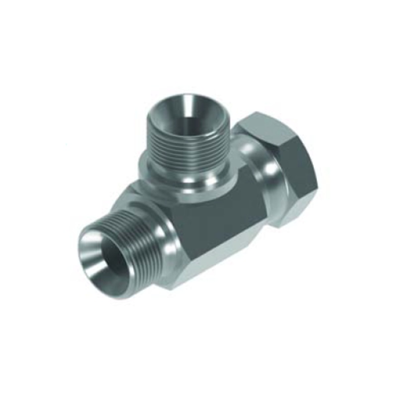 BSP Male x BSP Female x BSP Male Tee Hexagonal Body Brazed For Bonded Seal