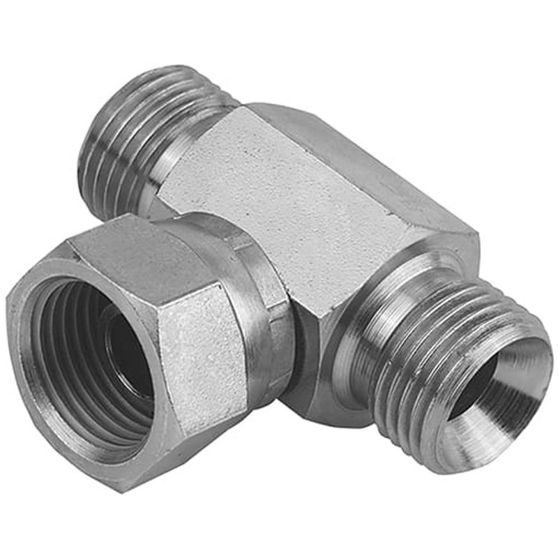 BSP Male x BSP Male x BSP Female Tee Hexagonal Body Brazed For Bonded Seal