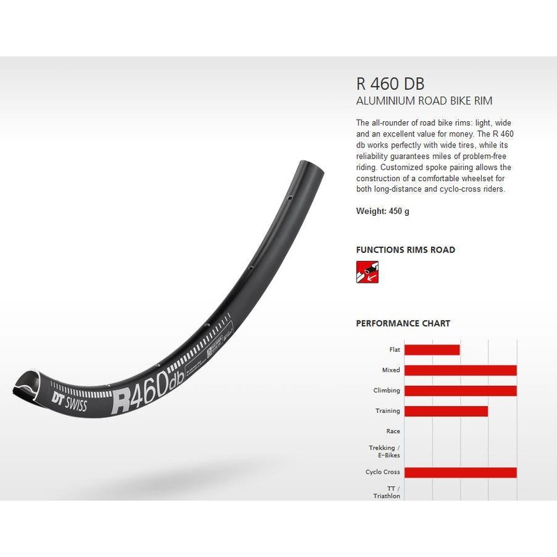 DT Swiss Rim R460 DB 24H Black